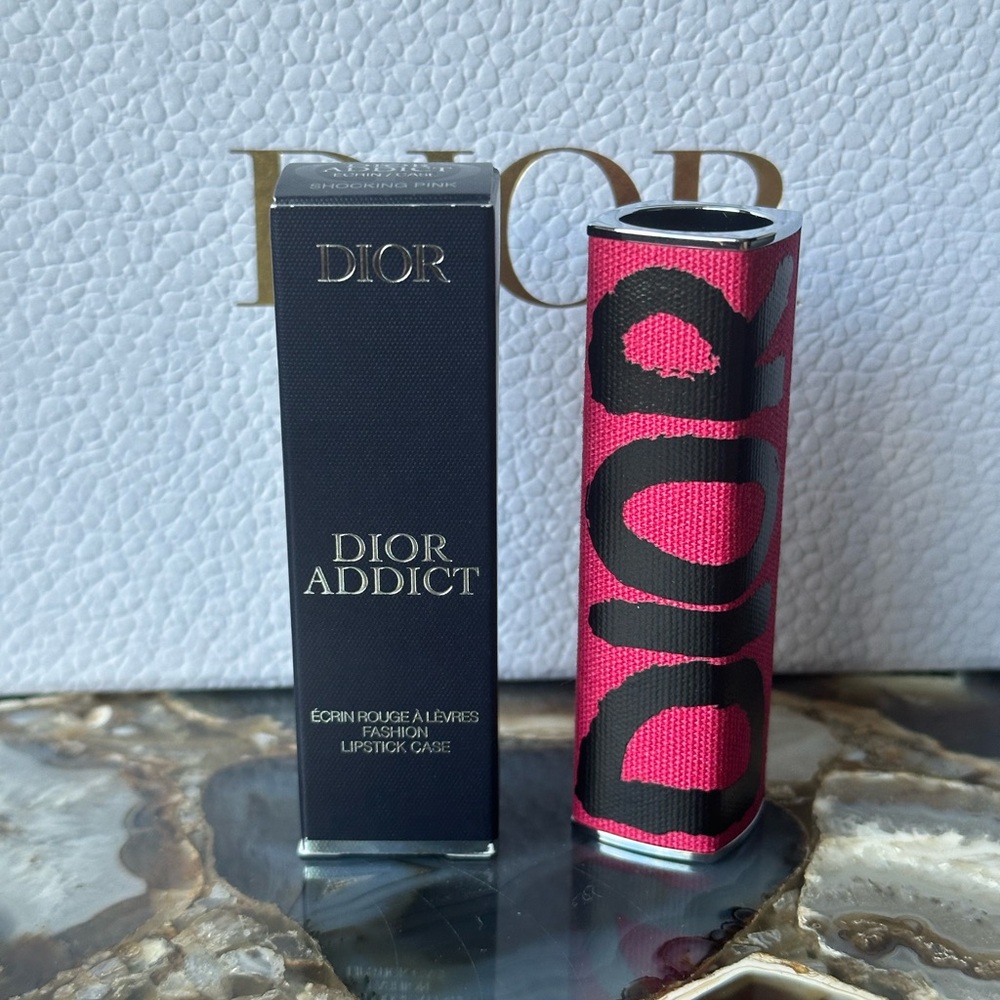 Dior Addict Lipstick Case Pink Logo Limited Edition Refillable Couture Case NIB
